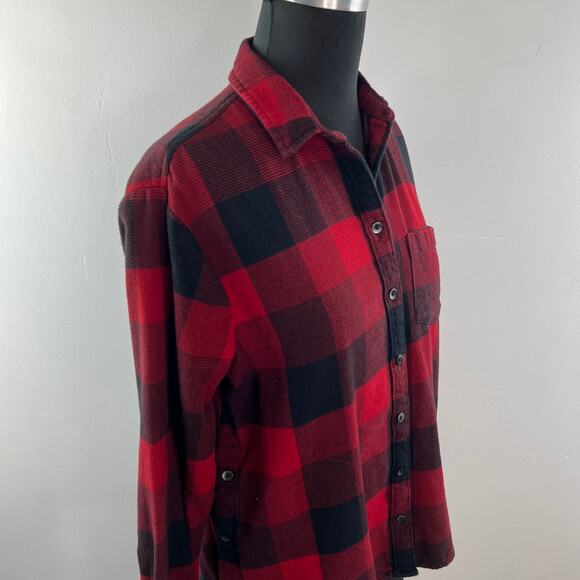 MADEWELL Flannel Oversized Plaid Ex-Boyfriend Shirt Side Button Pockets Size S - Picture 6 of 12